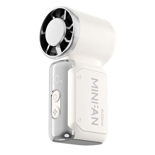 White Portable Mini Handheld Fan with 199-Speed Settings and Brushless Motor for Outdoor Use High Performance Cooling Solution Local Standard Fit.