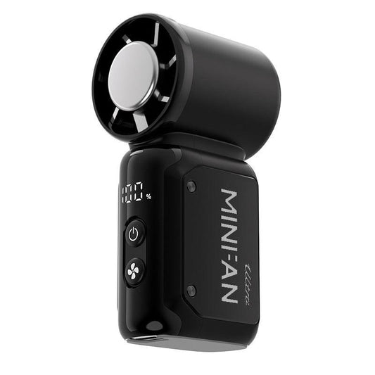 Black Portable Mini Handheld Fan with 199-Speed Settings and Brushless Motor for Outdoor Use High Performance Cooling Solution Local Standard Fit.