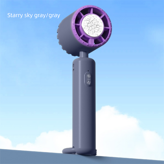 Grey Portable Ice Cooling Handheld Fan USB Rechargeable 2000mAh Silent Battery Fan for Office and Outdoor Use Personal Cooling Solution for Local Professionals.