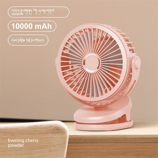Pink 10000mAh Portable Clip on Fan with 720 Degree Rotation 4 Speeds for Stroller Kitchen Office Desk Quiet Rechargeable Cooling Solution for Local Homes.