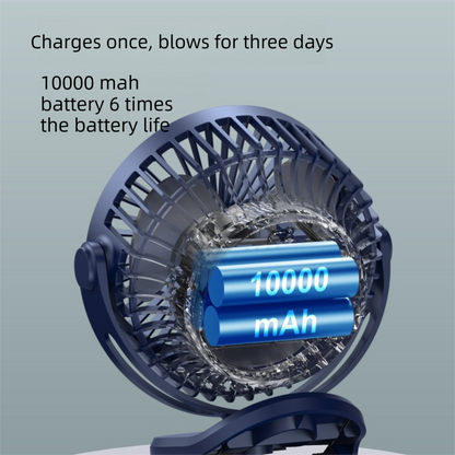 Black 10000mAh Portable Clip on Fan with 720 Degree Rotation 4 Speeds for Stroller Kitchen Office Desk Quiet Rechargeable Cooling Solution for Local Homes.