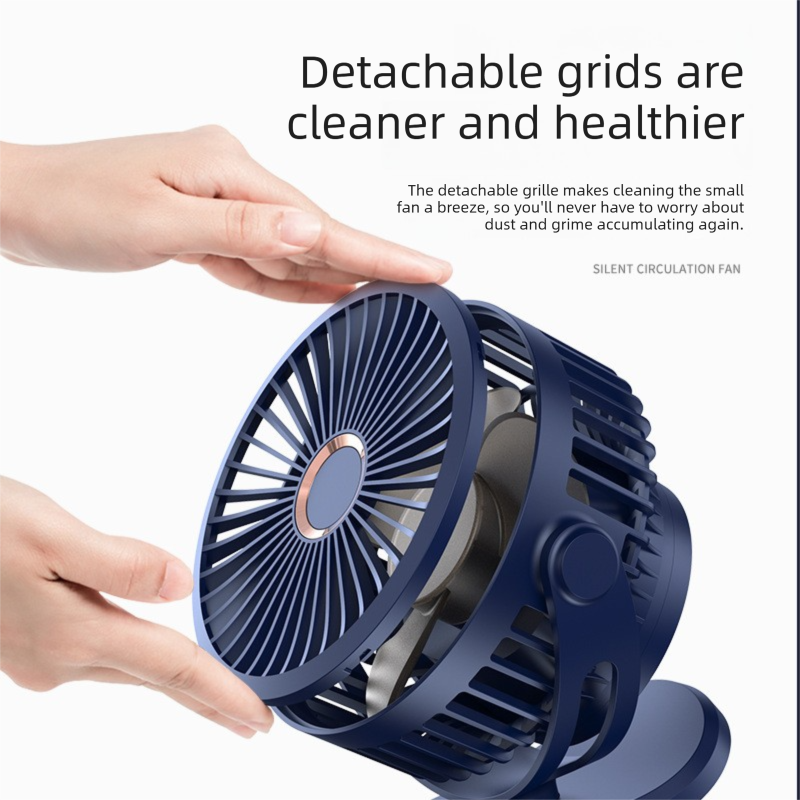 Black 10000mAh Portable Clip on Fan with 720 Degree Rotation 4 Speeds for Stroller Kitchen Office Desk Quiet Rechargeable Cooling Solution for Local Homes.