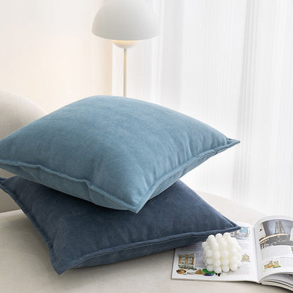 Coffee brown Nordic Herringbone Chenille Pillowcases 2 Pack 45x45cm for Sofa and Bed Soft Decorative Cushion Covers No Inserts Included Local Standard Fit Home Styling