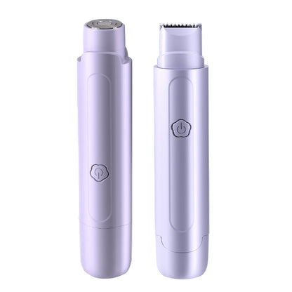 Purple Electric Hair Remover for Women Dual-Head Design Wireless Rechargeable Trimmer for Bikini and Full Body Painless Grooming for Local Professionals