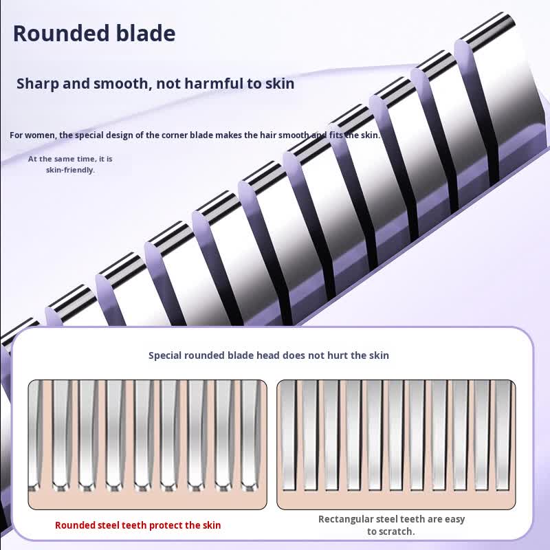 Purple Electric Hair Remover for Women Dual-Head Design Wireless Rechargeable Trimmer for Bikini and Full Body Painless Grooming for Local Professionals