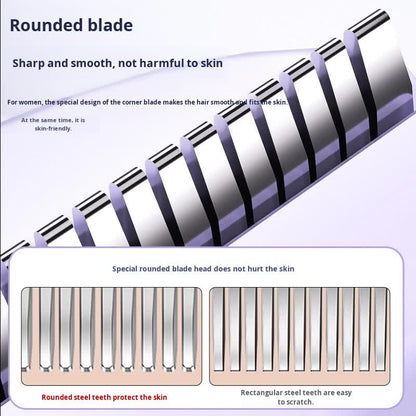 Purple Electric Hair Remover for Women Dual-Head Design Wireless Rechargeable Trimmer for Bikini and Full Body Painless Grooming for Local Professionals