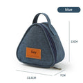 3-PCS Blue Triangular Insulated Lunch Bag with Food-Grade Aluminum Lining for Heat Preservation and Freshness, Ideal for Meals, Snacks, Eggs, and Milk on the Go.