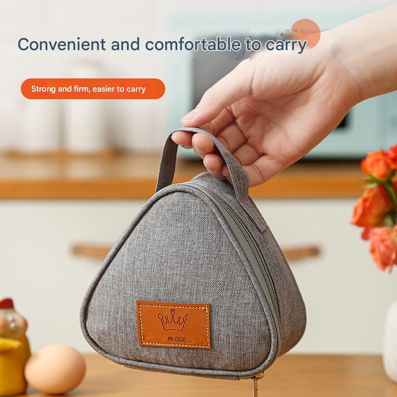 3-PCS Blue Triangular Insulated Lunch Bag with Food-Grade Aluminum Lining for Heat Preservation and Freshness, Ideal for Meals, Snacks, Eggs, and Milk on the Go.