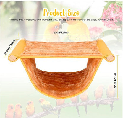 2-Pack Grey Bird Hammock Bed for Parrots, Budgies, and Small Pets – Warm, Soft, Washable Hanging Nest with Easy Installation for Cage or Window Use(Size: L)
