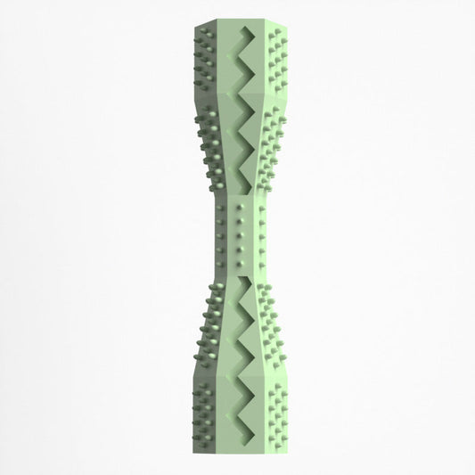 2-Pack Green Hexagonal Pet Chew Toy – Durable Rubber Dog & Cat Teething Stick for Dental Care, Biting Relief and Mental Stimulation