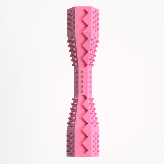 2-Pack Rose red Hexagonal Pet Chew Toy – Durable Rubber Dog & Cat Teething Stick for Dental Care, Biting Relief and Mental Stimulation