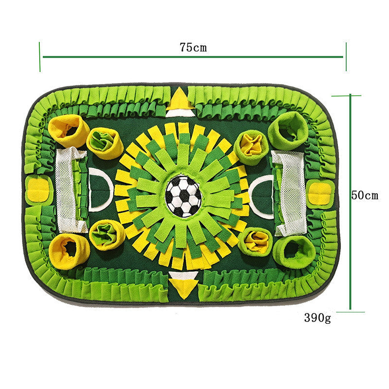 Interactive Dog & Cat Snuffle Mat – Football Field Design Puzzle Feeding Mat for Mental Stimulation, Slow Feeding, and Anxiety Relief