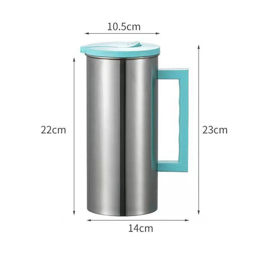 Green 1.8L Stainless Steel Cold Water Pitcher â Large Capacity Jug for Coffee, Juice, and Beverages in Modern Kitchens.