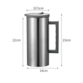 Grey 1.8L Stainless Steel Cold Water Pitcher â Large Capacity Jug for Coffee, Juice, and Beverages in Modern Kitchens.