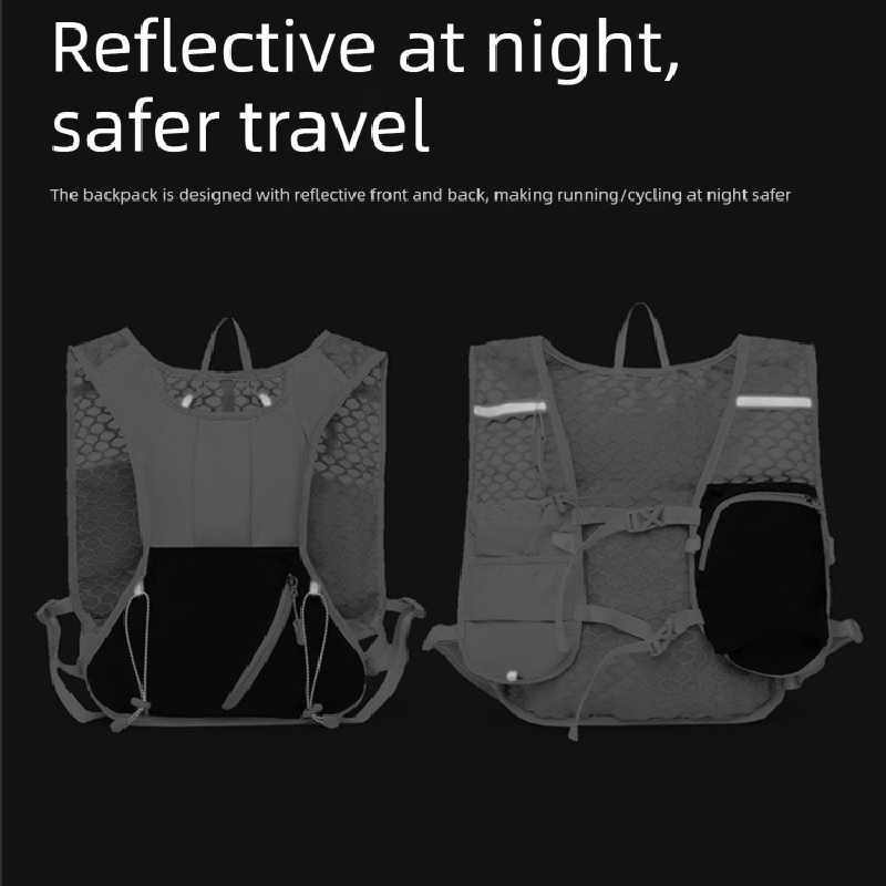 White and black Lightweight Hydration Backpack with 2L Water Bladder Compartment – Ideal for Running, Cycling, Hiking, and Outdoor Activities
