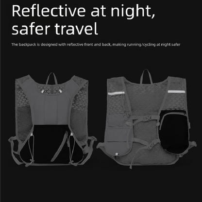 White and black Lightweight Hydration Backpack with 2L Water Bladder Compartment – Ideal for Running, Cycling, Hiking, and Outdoor Activities