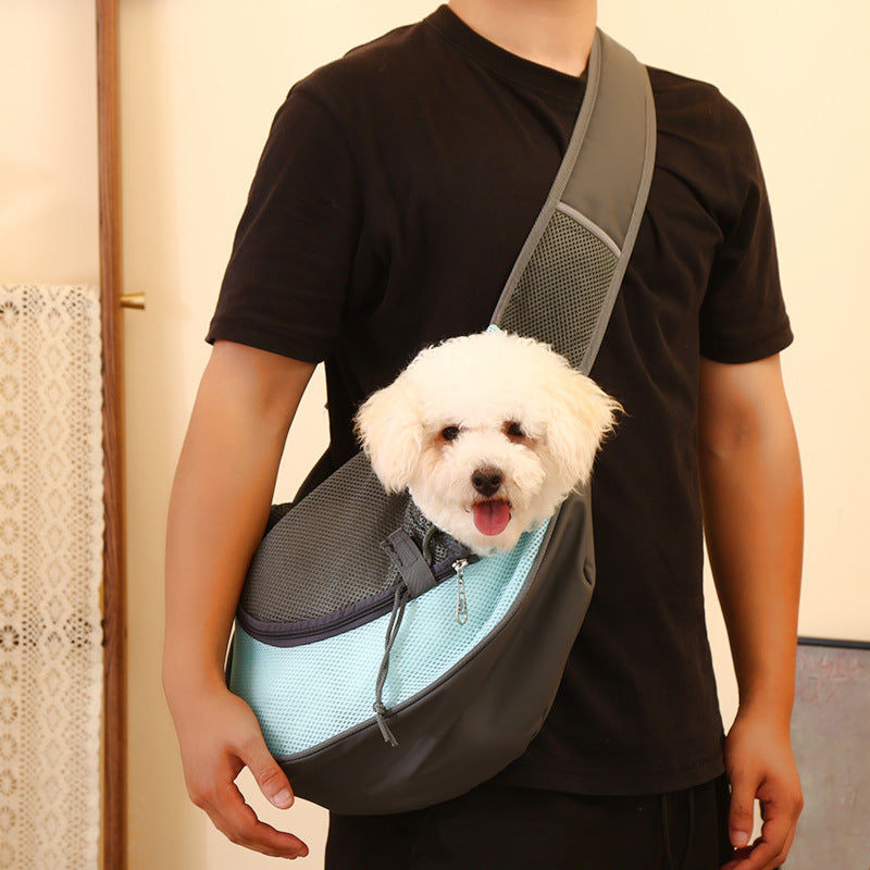 Purple Portable Pet Sling Backpack for Small Dogs and Cats – Size S with Breathable Mesh Design