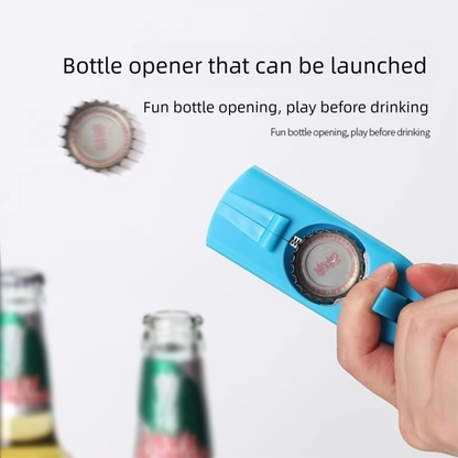 2-Pack grey and red Fun Bottle Opener with Cap Ejection Mechanism – Compact ABS Bottle Opener for Beer and Soda Bottles, Ideal for Parties and Everyday Use