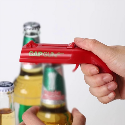 2-Pack grey and red Fun Bottle Opener with Cap Ejection Mechanism – Compact ABS Bottle Opener for Beer and Soda Bottles, Ideal for Parties and Everyday Use