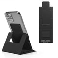 2-PCS Black Portable Foldable Phone Stand with Card Holder â Compact Desktop Mobile Phone Holder for Home, Office, and Travel Use.