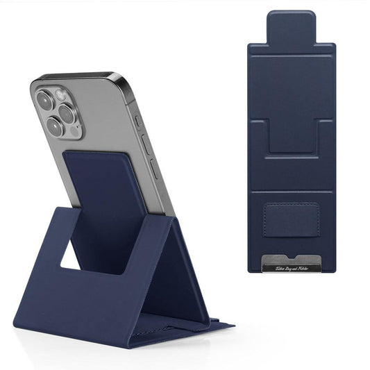 2-PCS Blue Portable Foldable Phone Stand with Card Holder â Compact Desktop Mobile Phone Holder for Home, Office, and Travel Use.
