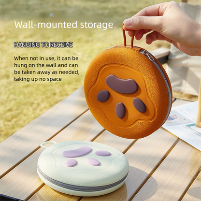 Brown and pink Portable Foldable Dual Bowl for Pets – Silicone Feeding and Water Dish with Compact Storage Design