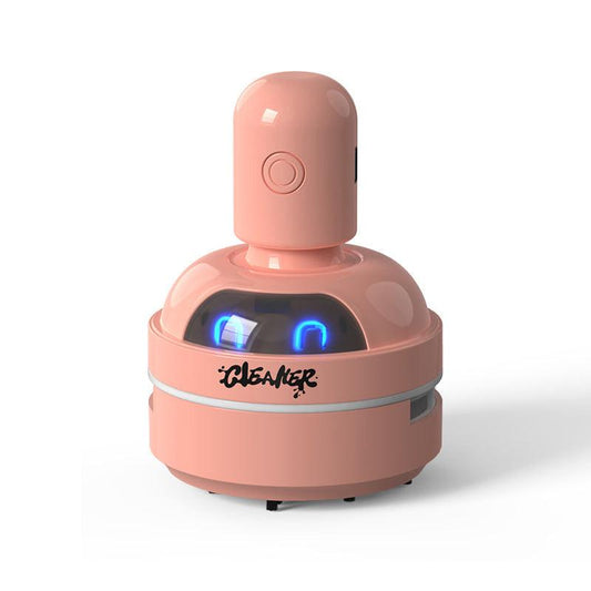 Pink Compact Desktop Vacuum Cleaner â Rechargeable Mini Dust Collector for Eraser Shavings, Pencil Shavings, Paper Scraps, and Fine Debris.