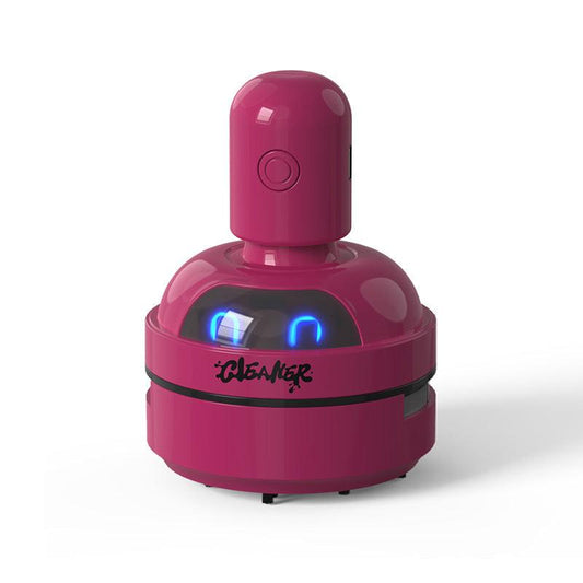 Red Compact Desktop Vacuum Cleaner â Rechargeable Mini Dust Collector for Eraser Shavings, Pencil Shavings, Paper Scraps, and Fine Debris.