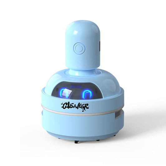 Blue Compact Desktop Vacuum Cleaner â Rechargeable Mini Dust Collector for Eraser Shavings, Pencil Shavings, Paper Scraps, and Fine Debris.