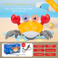 Electric Induction Crawling Crab Baby Toy Interactive Obstacle Avoidance Moving Pet with Music & Light USB Rechargeable Tummy Time Gift Sun Orange.