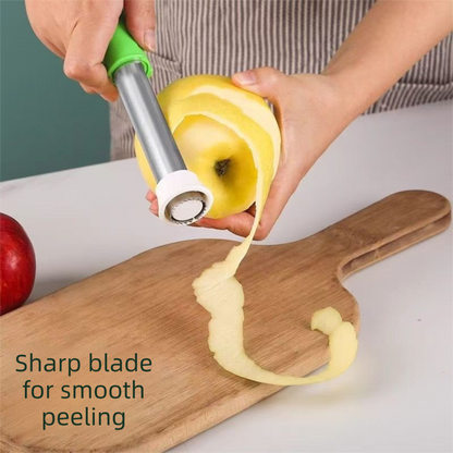 2 PCS 2-in-1 Apple Corer & Peeler Stainless Steel Fruit Prep Tool Red & Green Set Kitchen Gadget