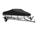 16-18ft Waterproof Boat Cover Trailerable V-Hull Runabout UV Resistant Marine Grade Storage Tarpaulin with Straps (Black, 570cm x 300cm).