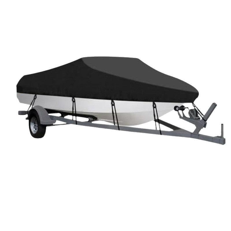 20-22ft Waterproof Boat Cover Trailerable V-Hull Runabout UV Resistant Marine Grade Storage Tarpaulin with Straps (Black, 700cm x 320cm).