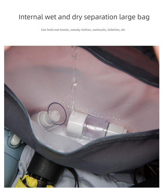 Large Travel Duffle Bag Gym Sports Weekender with Shoe Compartment Wet Pocket Lightweight Carry On Luggage Bag (Grey)