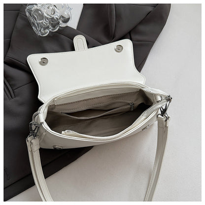 Womens Classic Baguette Shoulder Bag Soft PU Leather Underarm Purse with Adjustable Strap Crossbody Handbag Minimalist 90s Style Black