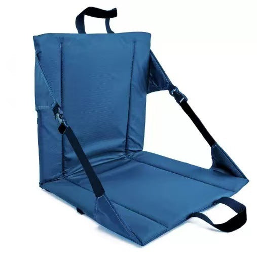 Portable Folding Stadium Seat Cushion with Back Support Lightweight Outdoor Chair for Camping Concerts Hiking Beach Bleachers Navy Blue.