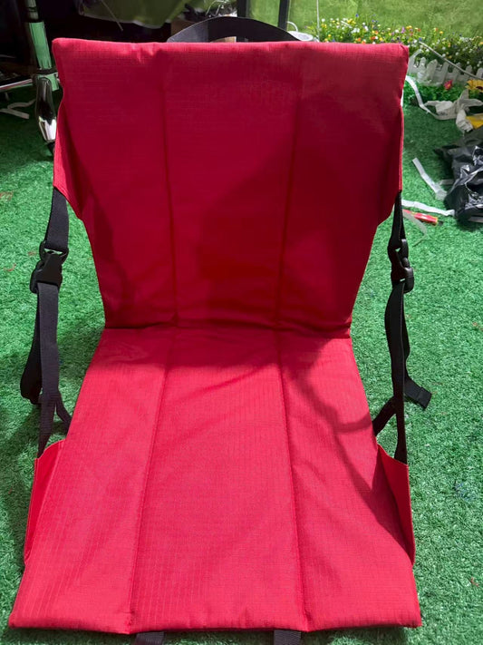 Portable Folding Stadium Seat Cushion with Back Support Lightweight Outdoor Chair for Camping Concerts Hiking Beach Bleachers Red.