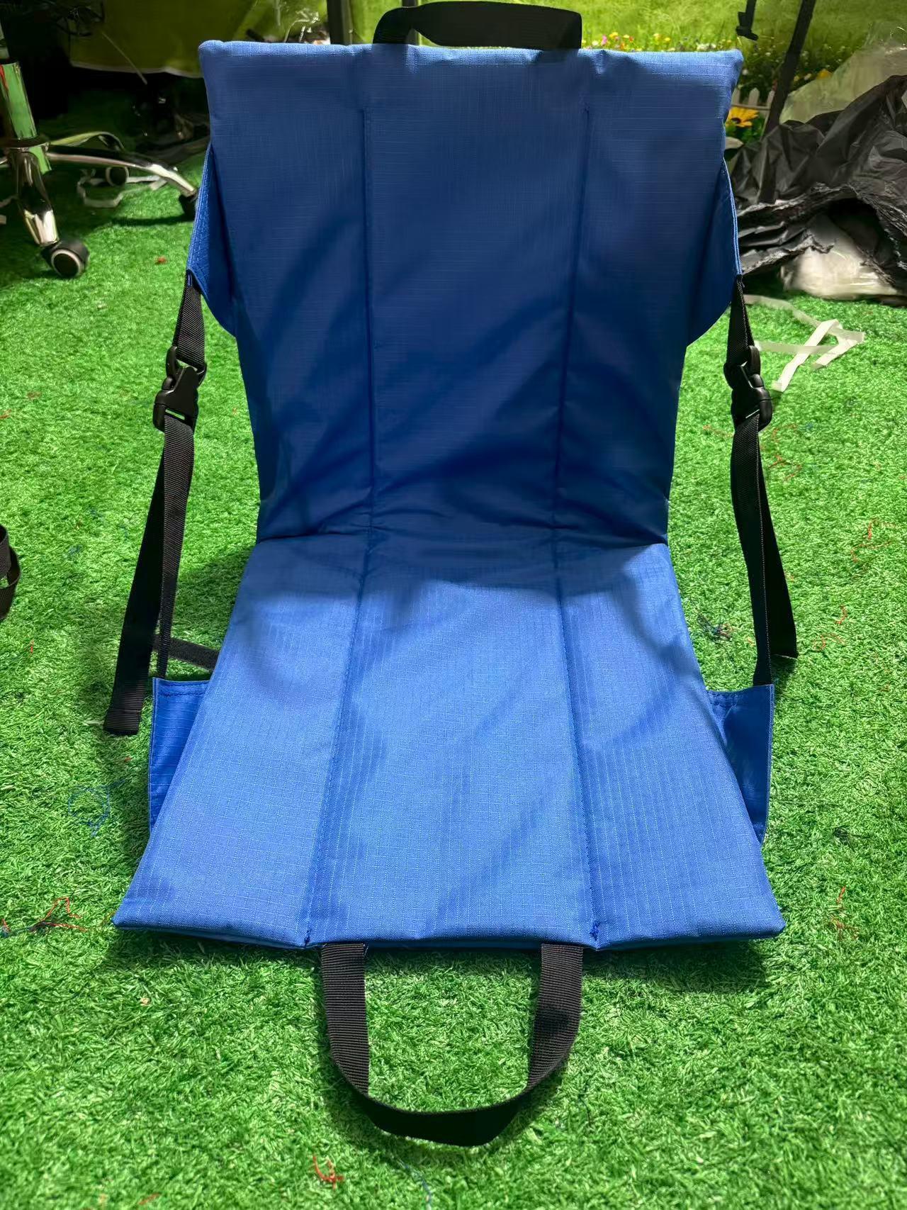 Portable Folding Stadium Seat Cushion with Back Support Lightweight Outdoor Chair for Camping Concerts Hiking Beach Bleachers Royal Blue.