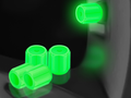 2 Packs of 4 Green Luminous Tyre Valve Caps Glow in The Dark Universal Wheel Air Dust Covers for Cars Bikes Motorcycles Scooters One-Piece Design.