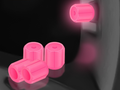 2 Packs of 4 Pink Luminous Tyre Valve Caps Glow in The Dark Universal Wheel Air Dust Covers for Cars Bikes Motorcycles Scooters One-Piece Design.