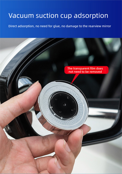 2Pcs Car Blind Spot Mirrors Suction Cup Vacuum Adsorption 360 Adjustable Round Rear View Convex Mirror Waterproof Black Frame for Cars SUVs.