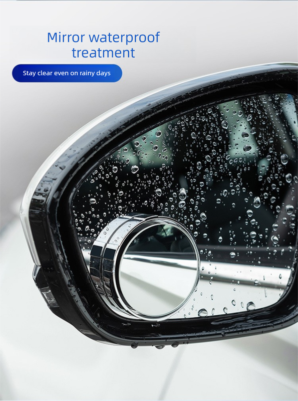 2Pcs Car Blind Spot Mirrors Suction Cup Vacuum Adsorption 360 Adjustable Round Rear View Convex Mirror Waterproof Black Frame for Cars SUVs.