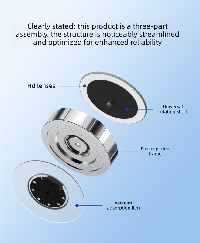 2Pcs Car Blind Spot Mirrors Suction Cup Vacuum Adsorption 360 Adjustable Round Rear View Convex Mirror Waterproof Black Frame for Cars SUVs.