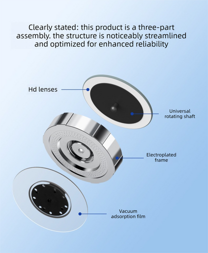 2Pcs Car Blind Spot Mirrors Suction Cup Vacuum Adsorption 360 Adjustable Round Rear View Convex Mirror Waterproof Black Frame for Cars SUVs.