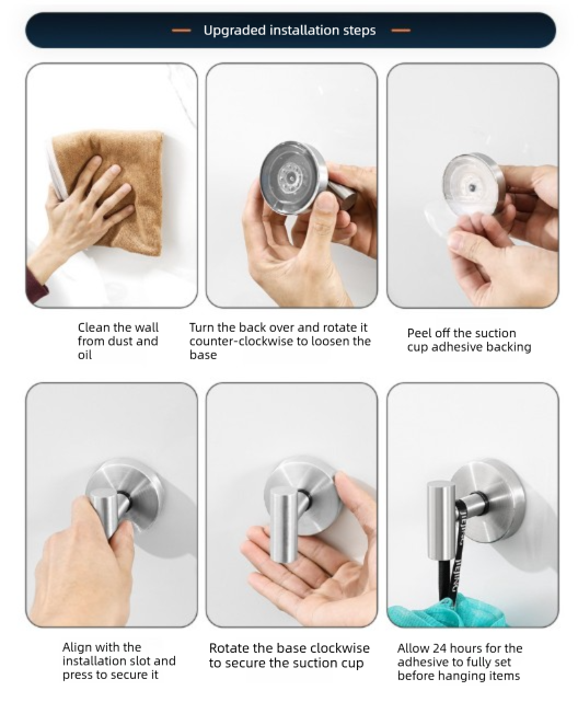 Matte Gold T-Bar Suction Cup Hook Stainless Steel Vacuum Wall Hanger No Drill Robe Towel Holder for Bathroom Kitchen - Heavy Duty