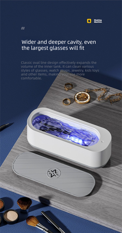 Standard USB Plug-in Sonic Vibration Jewellery & Glasses Cleaner - High Frequency Washing Box for Dentures, Retainers & Watches (No Light Edition).
