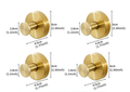 4-Pack Gold Stainless Steel Suction Cup Hooks - Heavy Duty Vacuum No-Drill Wall Hangers for Bathroom, Shower & Kitchen (Luxury Brushed Finish)