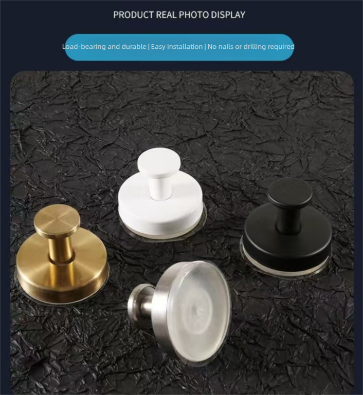 4-Pack Gold Stainless Steel Suction Cup Hooks - Heavy Duty Vacuum No-Drill Wall Hangers for Bathroom, Shower & Kitchen (Luxury Brushed Finish)