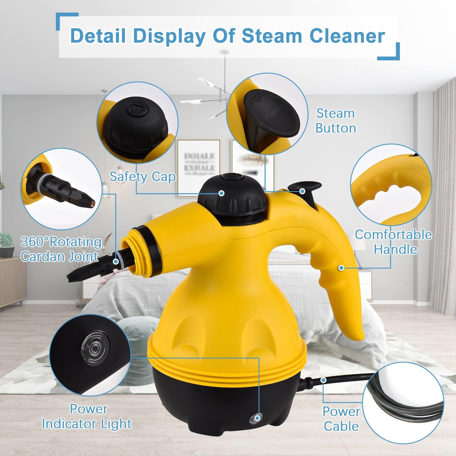 Multi-Purpose Handheld Steam Cleaner with 9 Accessories - High Pressure Chemical-Free Steamer for Kitchen, Bathroom, Car & Grout Cleaning (Includes AU Adapter).