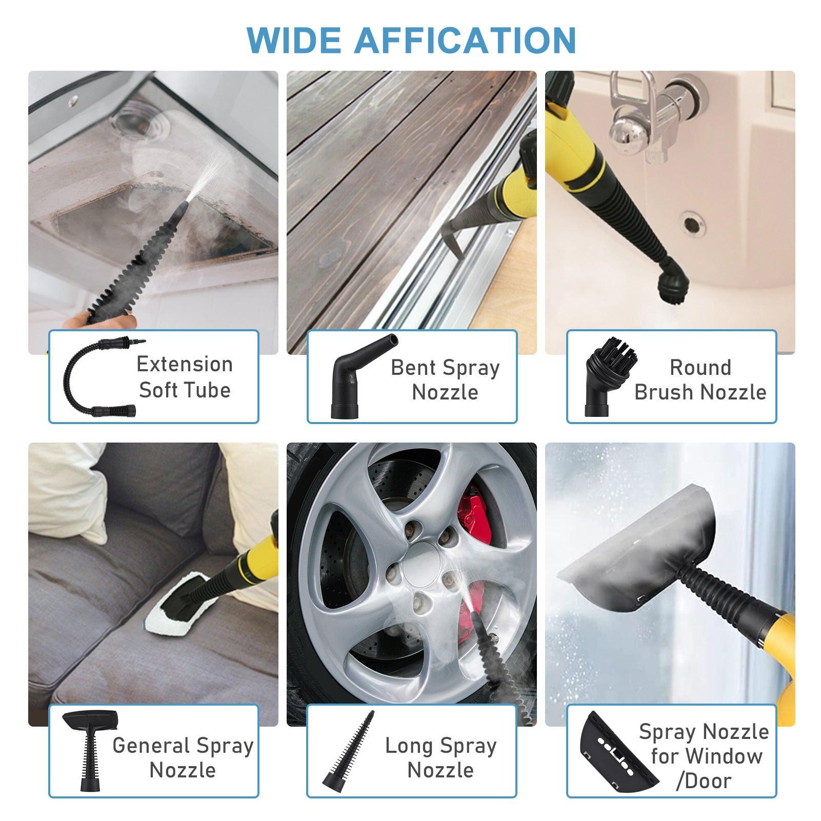 Multi-Purpose Handheld Steam Cleaner with 9 Accessories - High Pressure Chemical-Free Steamer for Kitchen, Bathroom, Car & Grout Cleaning (Includes AU Adapter).